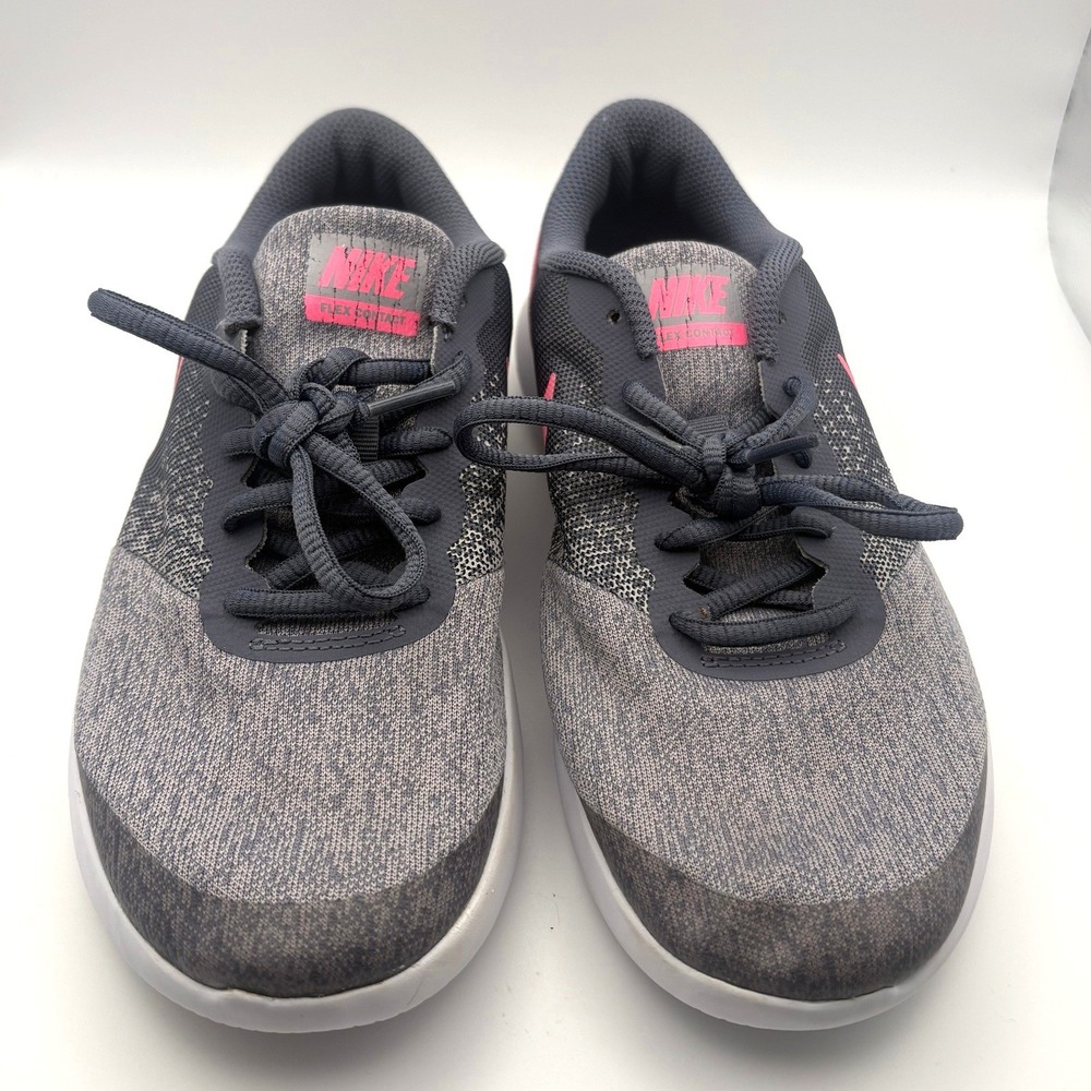 Nike Flex Contact Kids Running Shoes Anthracite Hyper Pink 917937-003 Size 5Y